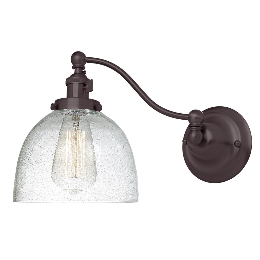 JVI Designs 1253-08 S5-CB Soho One Light Half Swing Clear Bubble Madison Wall Sconce  in Oil Rubbed Bronze